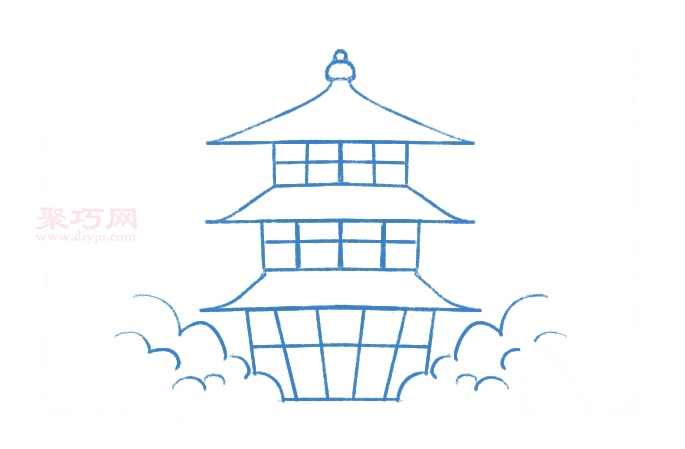 幼儿画高塔步骤图解_来学高塔简笔画-5