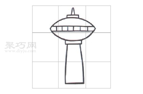 电视塔如何画好看又简单_电视塔简笔画步骤-1