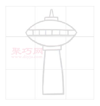 电视塔如何画好看又简单_电视塔简笔画步骤-7