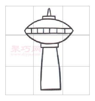 电视塔如何画好看又简单_电视塔简笔画步骤-8