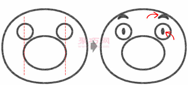 熊本熊的画法步骤_教你怎么画熊本熊简笔画-3