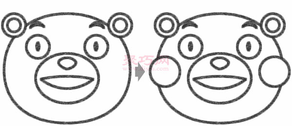 熊本熊的画法步骤_教你怎么画熊本熊简笔画-5