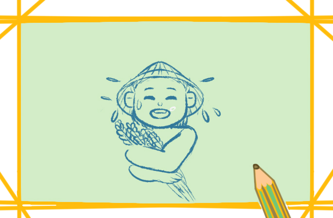 辛苦勤劳的农民简笔画-3