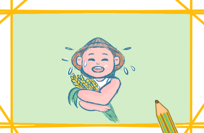 辛苦勤劳的农民简笔画-5