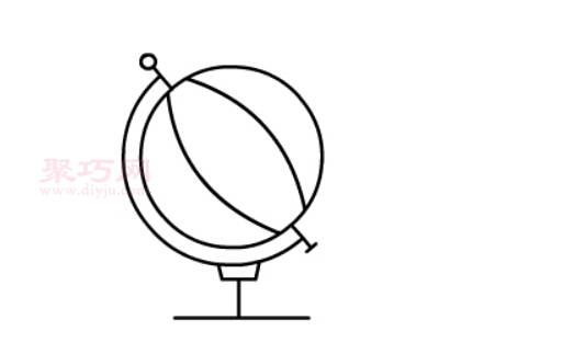 如何画地球仪才好看_来看地球仪简笔画步骤-5