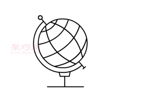 如何画地球仪才好看_来看地球仪简笔画步骤-6