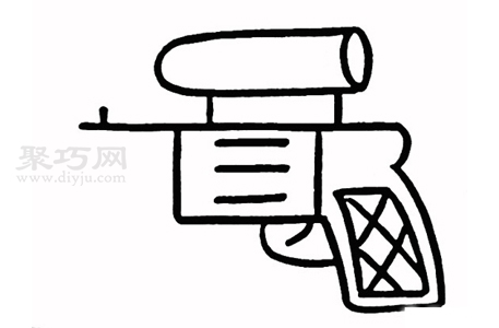 手枪怎么画好看又简单_手枪简笔画步骤-1