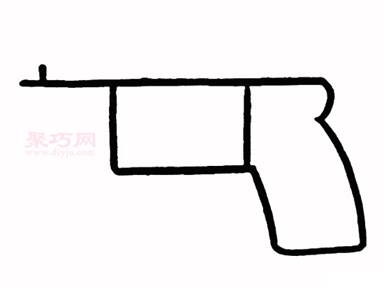 手枪怎么画好看又简单_手枪简笔画步骤-2
