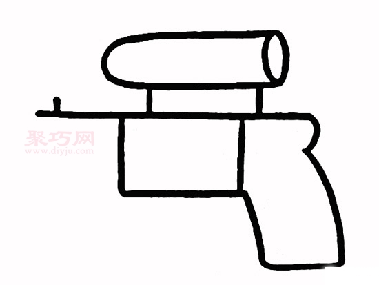 手枪怎么画好看又简单_手枪简笔画步骤-3