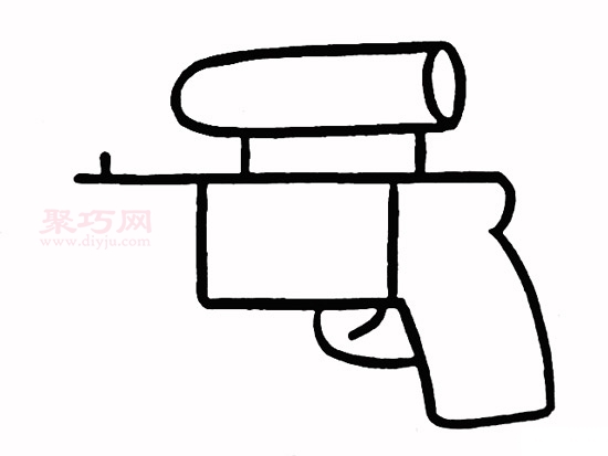 手枪怎么画好看又简单_手枪简笔画步骤-4