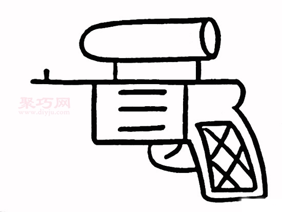 手枪怎么画好看又简单_手枪简笔画步骤-5