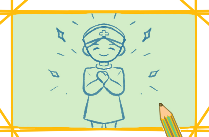 善良美丽的护士简笔画-4