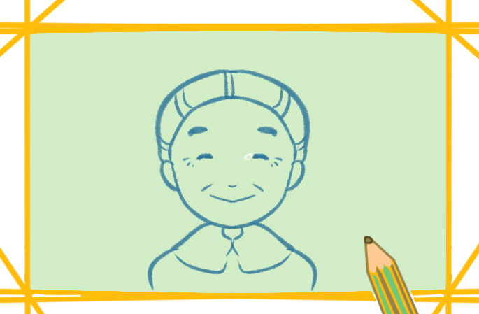 可爱的老年人简笔画-3