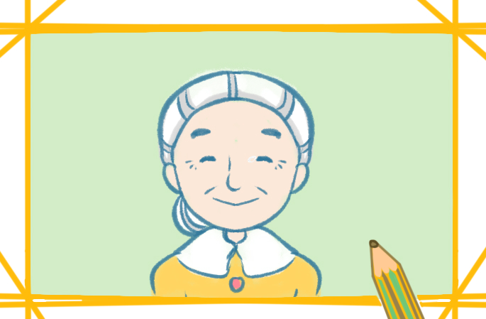 可爱的老年人简笔画-5