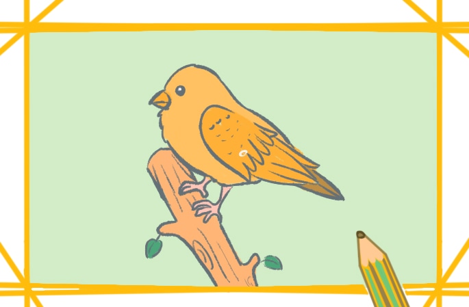 枝头的小鸟简笔画-5