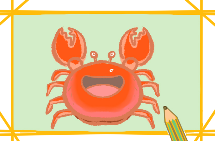 红色的螃蟹简笔画-5