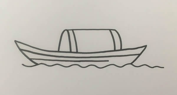 彩色的木船简笔画-3