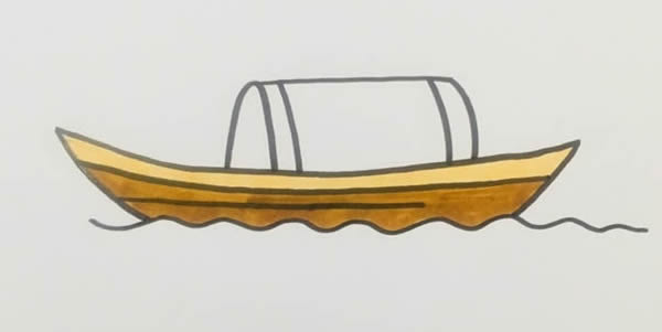 彩色的木船简笔画-4