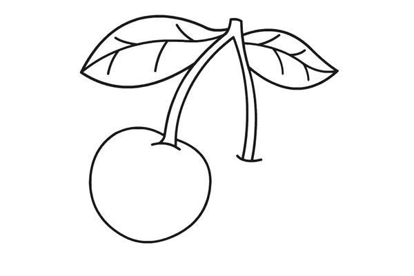 红红的大樱桃简笔画-4