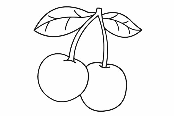 红红的大樱桃简笔画-5