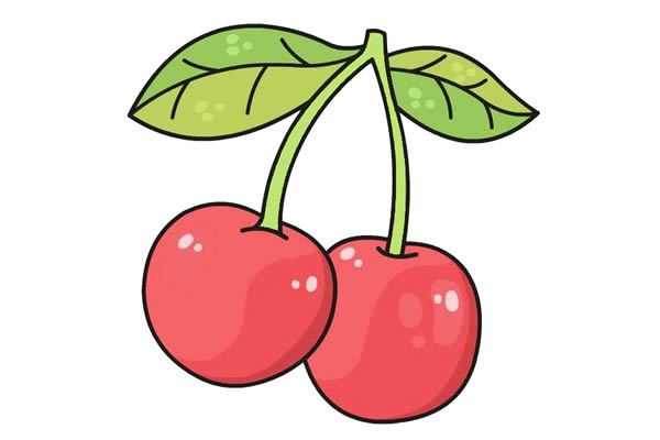 红红的大樱桃简笔画-6