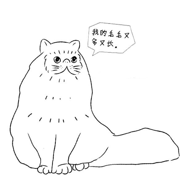 怎么画波斯猫-1