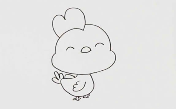 萌萌的小鸡简笔画-2
