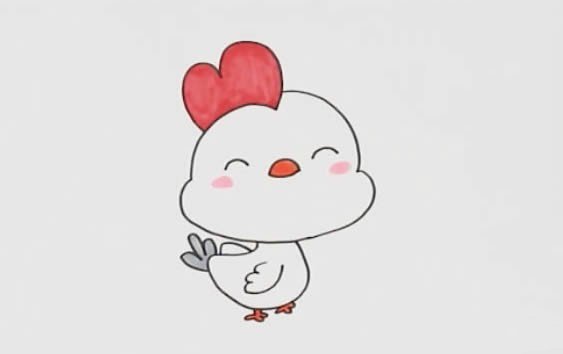 萌萌的小鸡简笔画-3