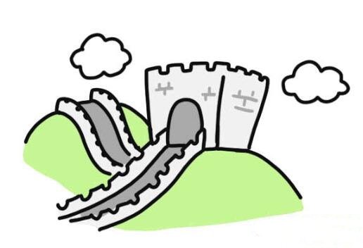 怎么画古建筑万里长城-2
