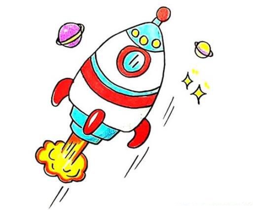 一步一步画火箭简笔画-2