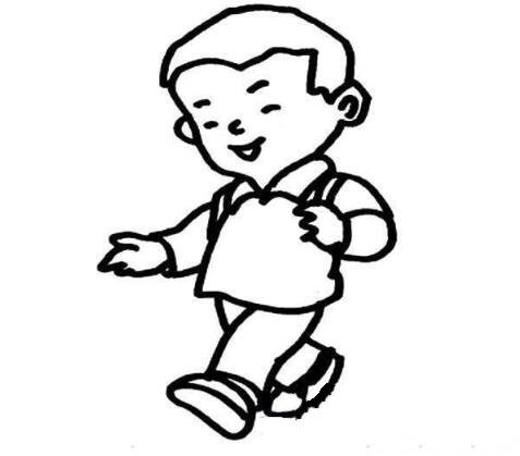 走路的小男孩简笔画-1