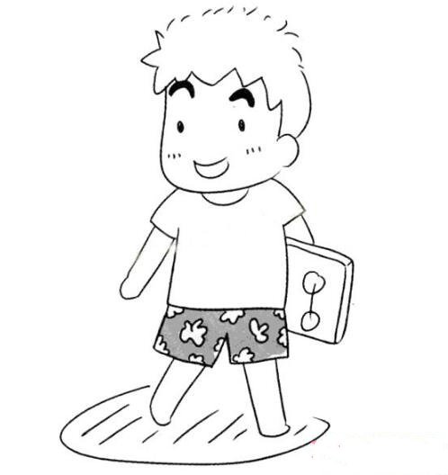 走路的小男孩简笔画-2