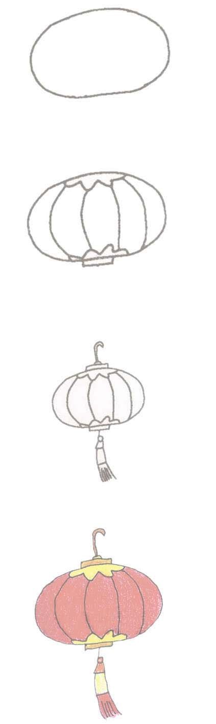 红红的灯笼简笔画-1