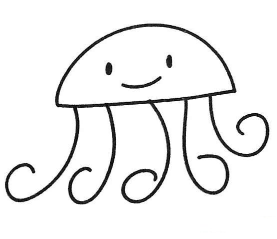 卡通水母简笔画-1