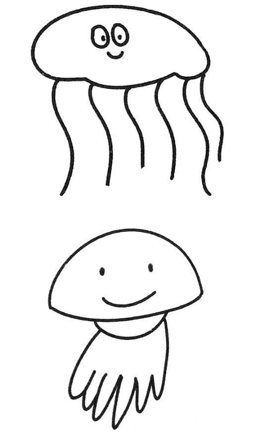 卡通水母简笔画-2