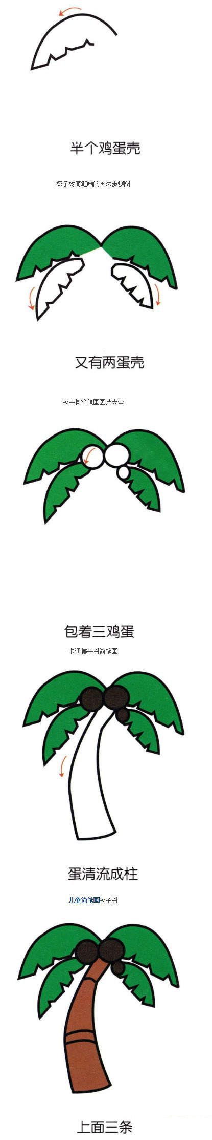 卡通椰子树简笔画-1