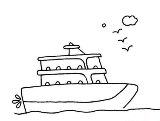 豪华游轮简笔画-1