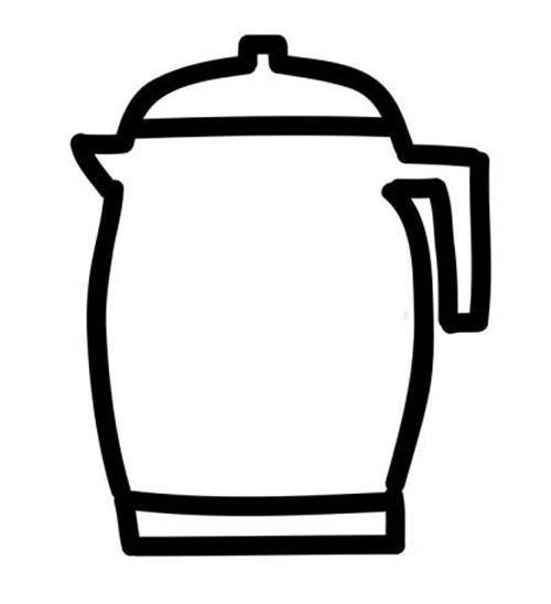 陶瓷开水壶简笔画图片-1
