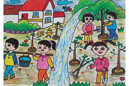 关于爱劳动儿童画-1