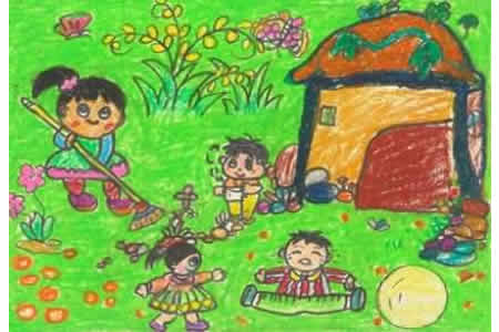 幼儿园劳动节儿童画-1