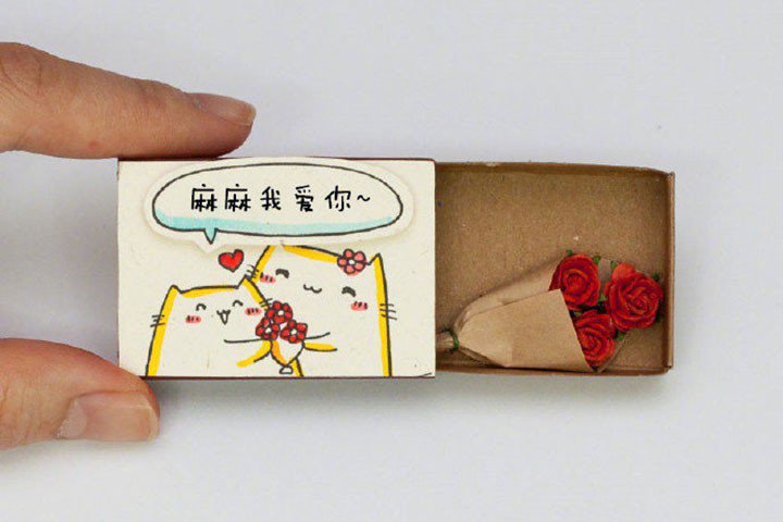 火柴盒里的小浪漫情人节创意图片-1