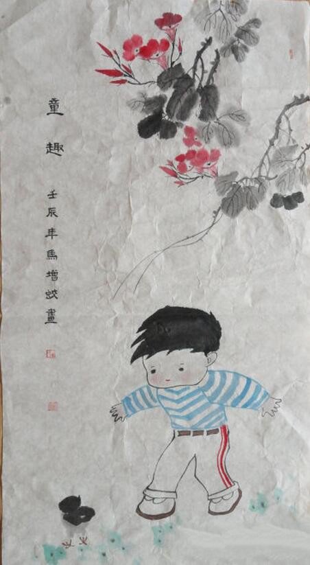 童趣图水墨人物画-1