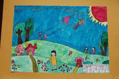 幼儿园大班六一儿童节绘画作品-2