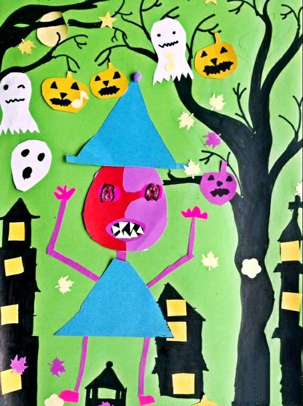 万圣节比赛儿童画优秀作品分享-1