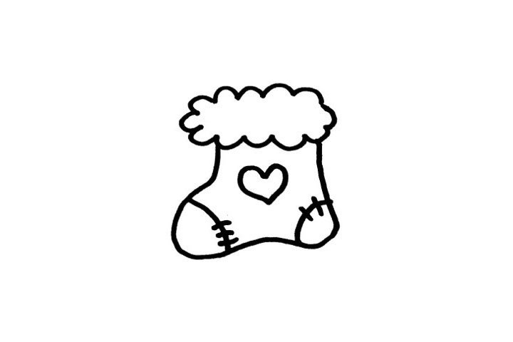 4张圣诞袜简笔画-2