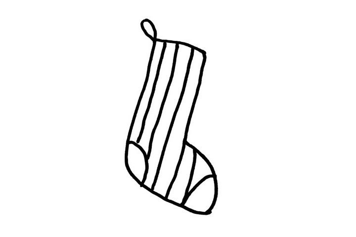 4张圣诞袜简笔画-4