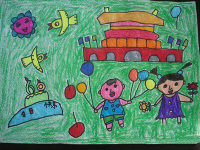国庆节儿童图画大全_儿童国庆节图画作品-2