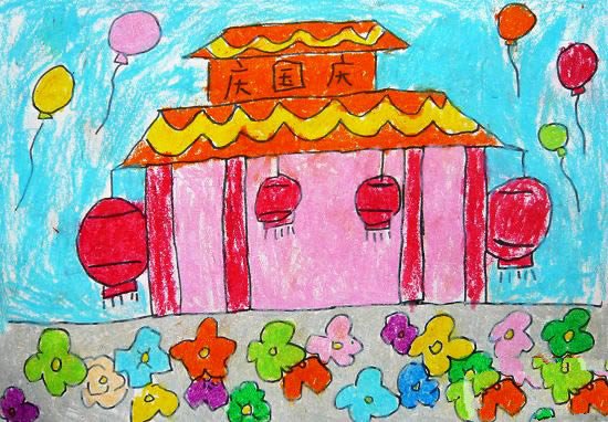 国庆节儿童图画大全_儿童国庆节图画作品-5