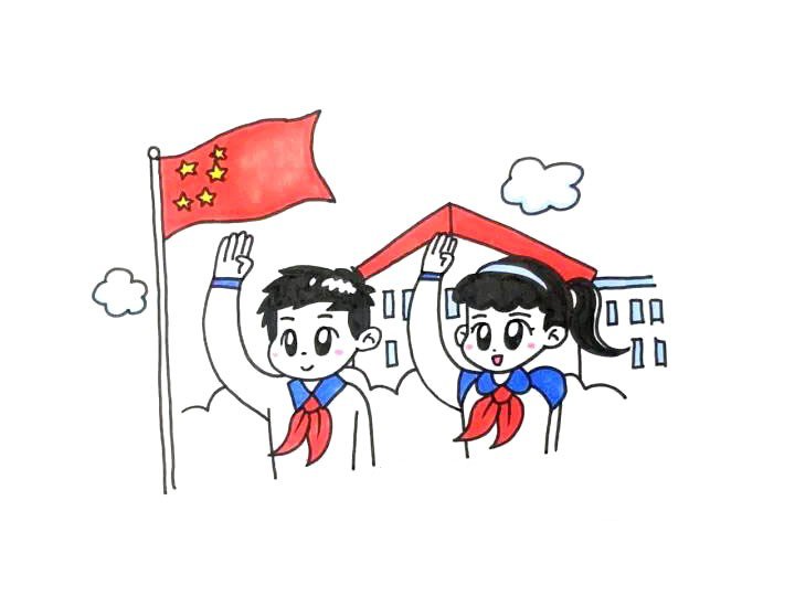 少先队员向国旗敬礼-2