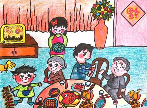 2017过年图片儿童画大全-2